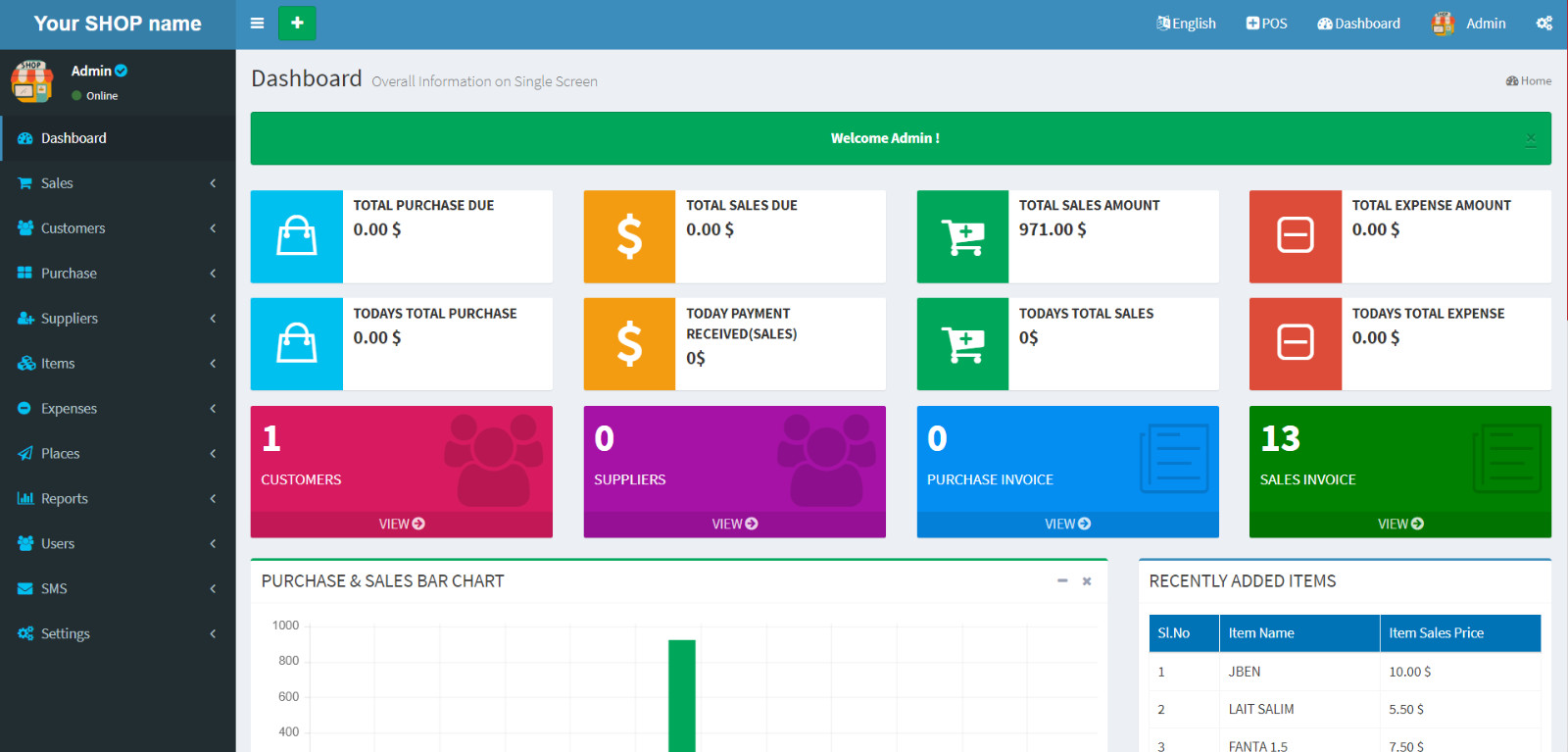 POS and Inventory Management System with Free VPS Web Hosting & Installation