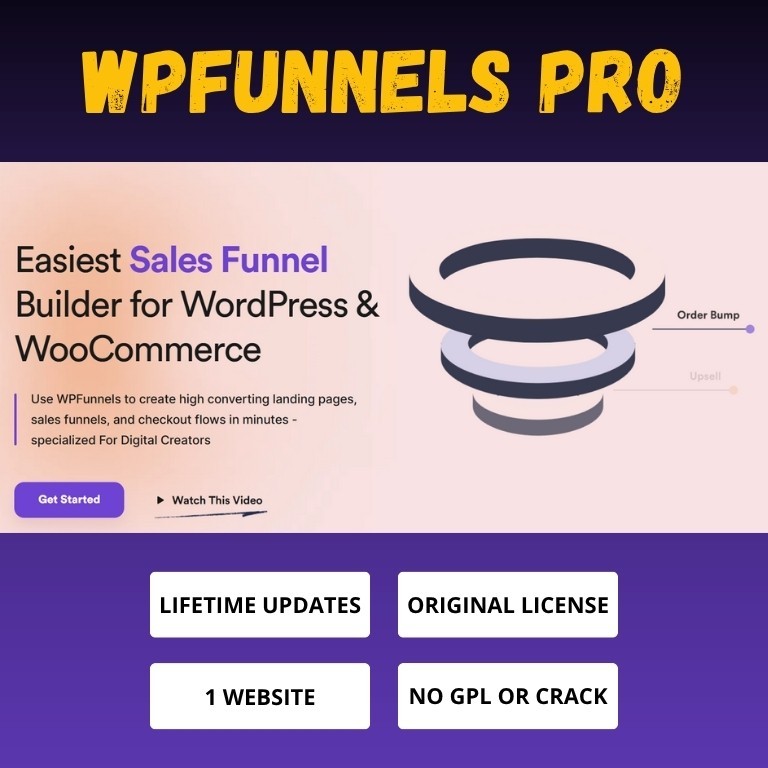 WPFunnels Pro Lifetime License | WordPress Funnel Builder Plugin | One-Time Paym