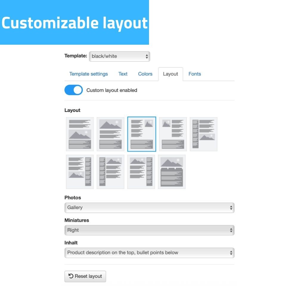 eBay Template RESPONSIVE Natural – beige – editor included – fully customizable